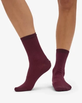 Classic Organic Socken für Damen – Oxblood-Rot