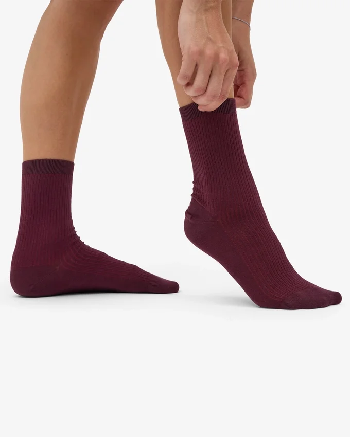 Classic Organic Socken für Damen – Oxblood-Rot