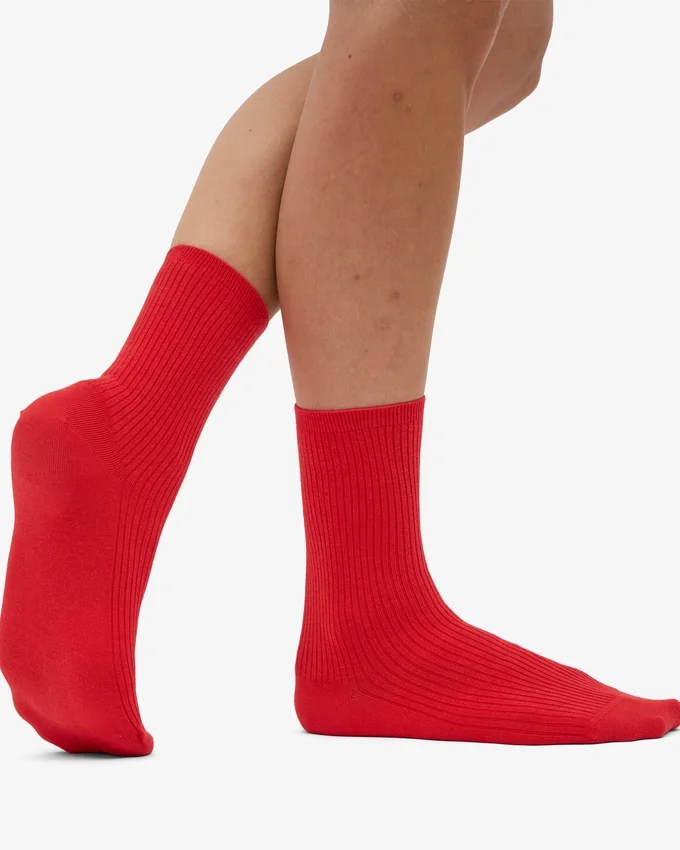 Classic Organic Socken für Damen – Red Tangerine