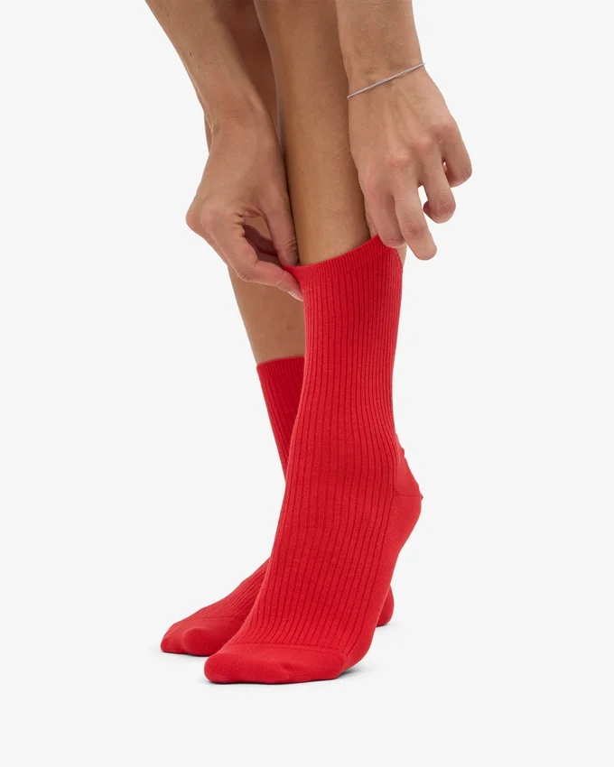 Classic Organic Socken für Damen – Red Tangerine