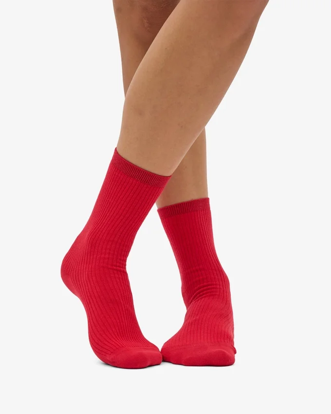 Classic Organic Socken für Damen – Scharlachrot
