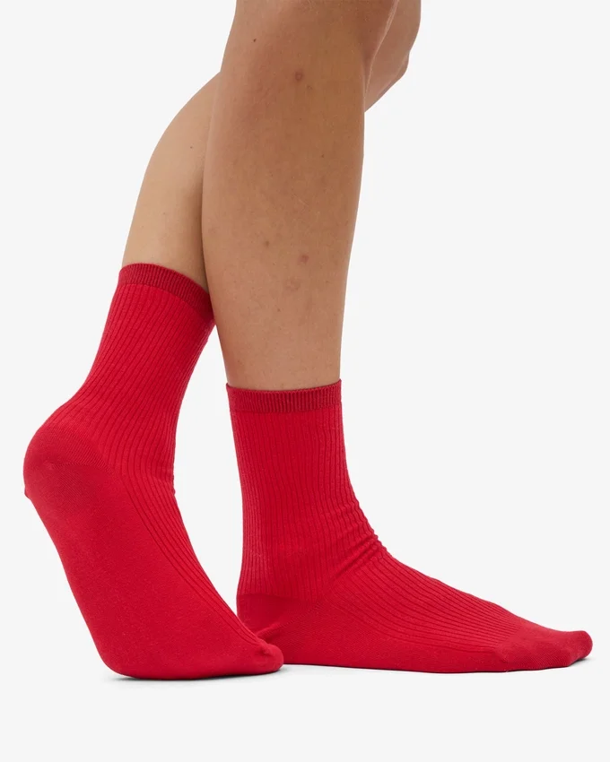 Classic Organic Socken für Damen – Scharlachrot