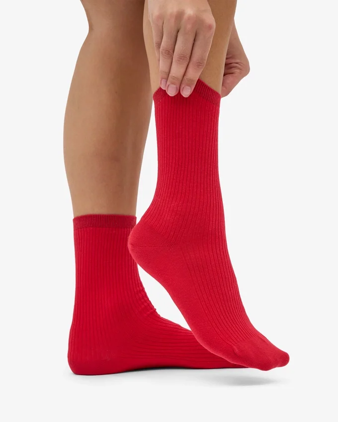 Classic Organic Socken für Damen – Scharlachrot