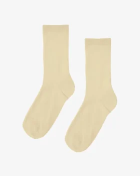 Classic Organic Socken für Damen – Soft Yellow