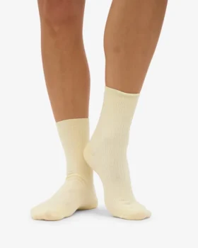 Classic Organic Socken für Damen – Soft Yellow