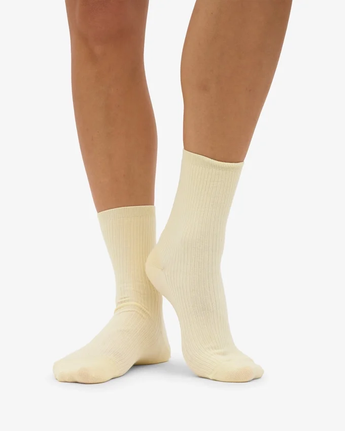 Classic Organic Socken für Damen – Soft Yellow