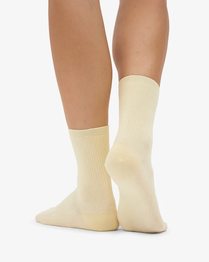 Classic Organic Socken für Damen – Soft Yellow
