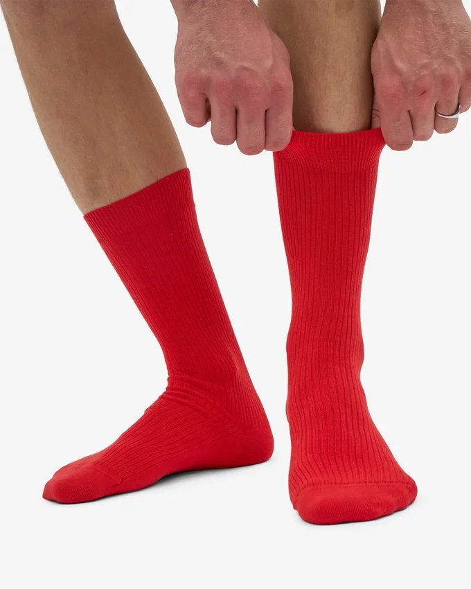 Classic Organic Socken – Red Tangerine