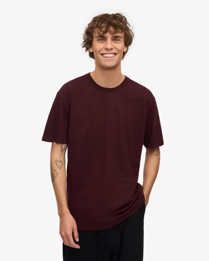 Classic Organic Tee – Oxblood-Rot