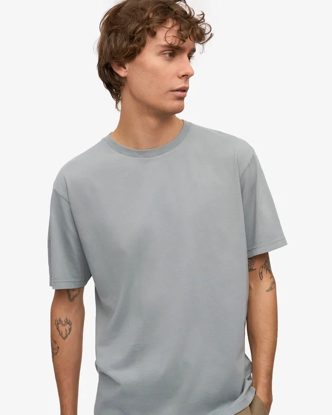 Classic Organic Tee – Stahlblau