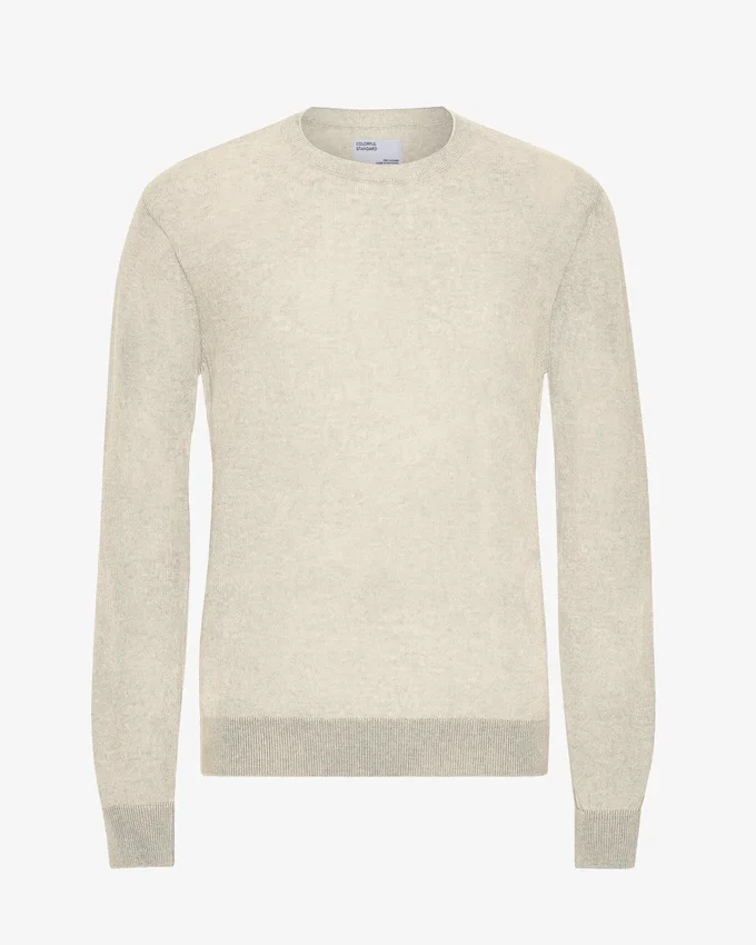 Crew-Shirt aus leichter Merinowolle – Elfenbeinweiß