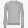 Crew-Shirt aus leichter Merinowolle – Meliergrau