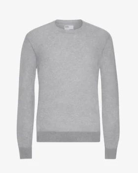 Crew-Shirt aus leichter Merinowolle – Meliergrau