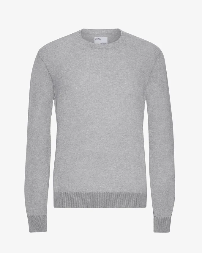 Crew-Shirt aus leichter Merinowolle – Meliergrau