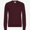 Crew-Shirt aus leichter Merinowolle – Oxblood-Rot