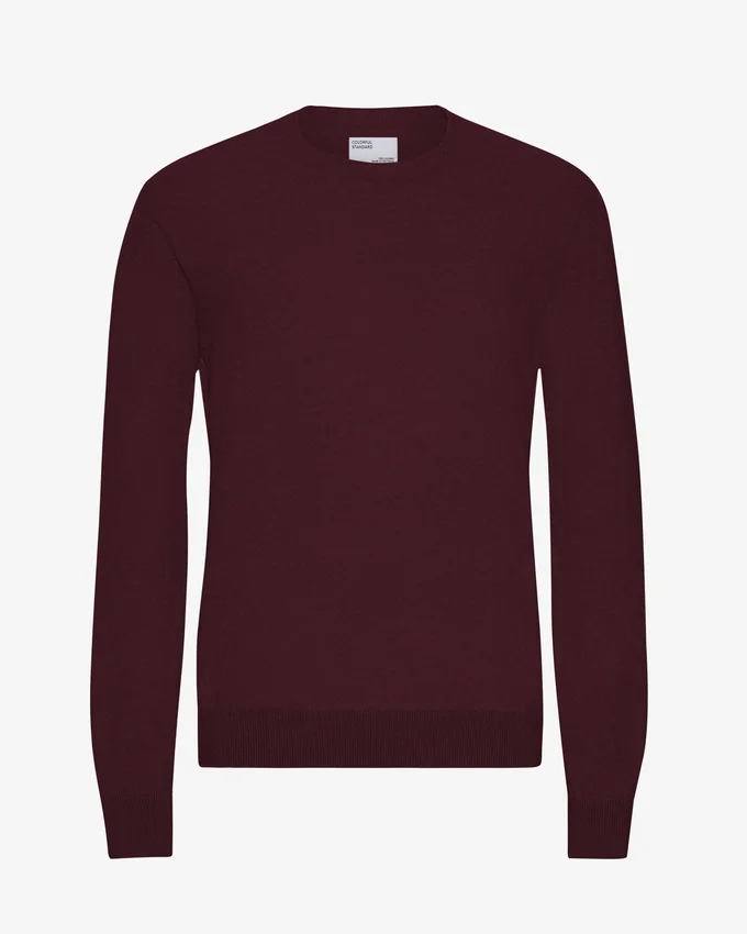Crew-Shirt aus leichter Merinowolle – Oxblood-Rot