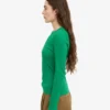 Damen-Bio-Ripp-T-Shirt mit langem Arm – Kellygrün
