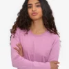 Damen-Bio-T-Shirt mit langem Arm – Kirschblüte