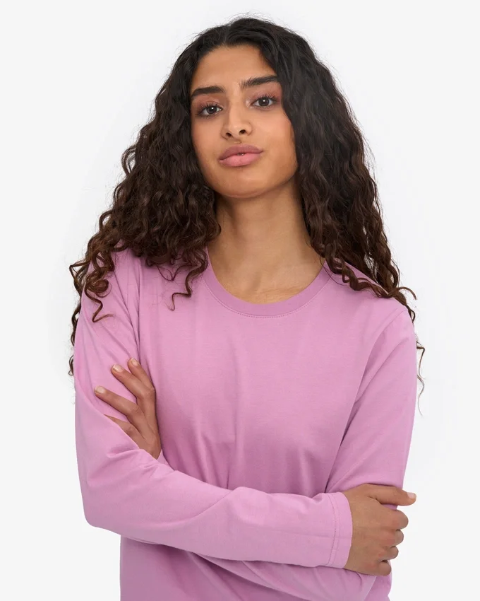 Damen-Bio-T-Shirt mit langem Arm – Kirschblüte
