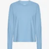Damen-Bio-T-Shirt mit langem Arm – Seaside Blue