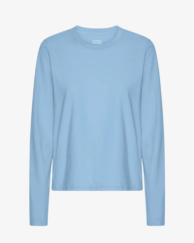 Damen-Bio-T-Shirt mit langem Arm – Seaside Blue