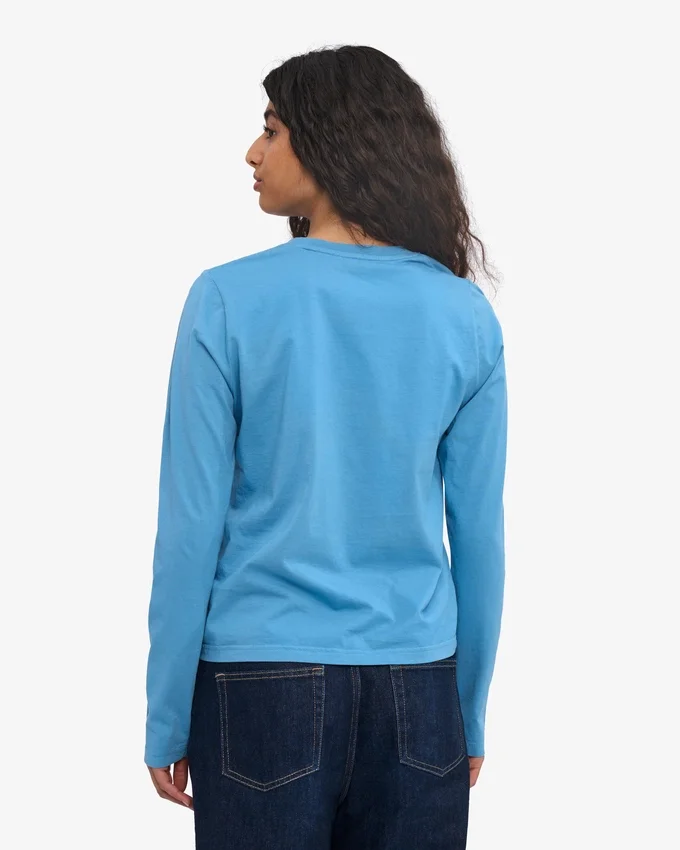 Damen-Bio-T-Shirt mit langem Arm – Seaside Blue