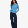 Damen-Bio-T-Shirt mit langem Arm – Seaside Blue