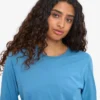Damen-Bio-T-Shirt mit langem Arm – Seaside Blue