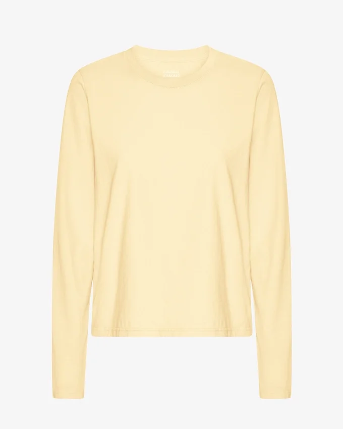 Damen-Bio-T-Shirt mit langem Arm – Soft Yellow