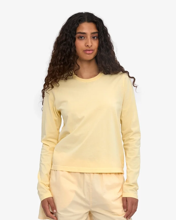 Damen-Bio-T-Shirt mit langem Arm – Soft Yellow