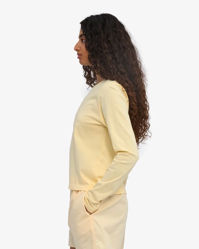 Damen-Bio-T-Shirt mit langem Arm – Soft Yellow