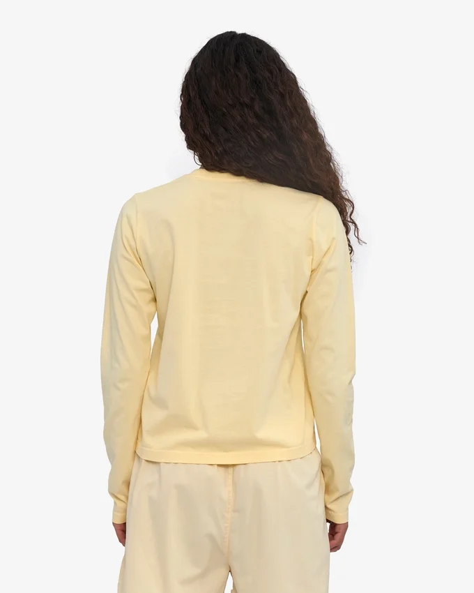 Damen-Bio-T-Shirt mit langem Arm – Soft Yellow