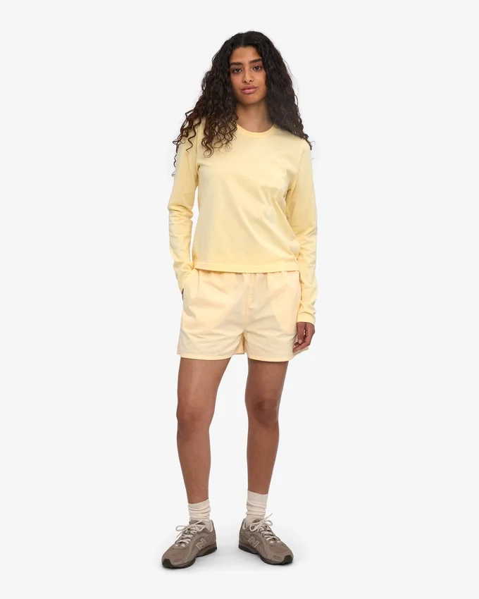 Damen-Bio-T-Shirt mit langem Arm – Soft Yellow
