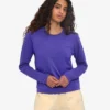 Damen-Bio-T-Shirt mit langem Arm – Ultra Violet
