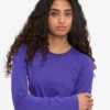 Damen-Bio-T-Shirt mit langem Arm – Ultra Violet