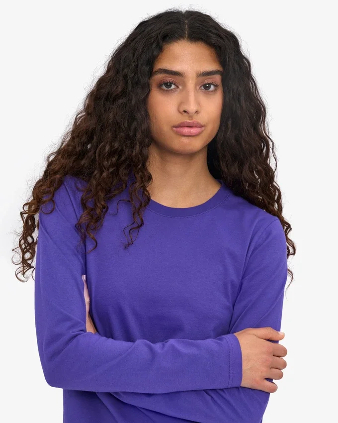 Damen-Bio-T-Shirt mit langem Arm – Ultra Violet