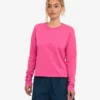 Damen-Bio-T-Shirt mit langen Ärmeln – Bubblegum-Pink