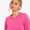 Damen-Bio-T-Shirt mit langen Ärmeln – Bubblegum-Pink