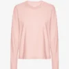 Damen-Bio-T-Shirt mit langen Ärmeln – Faded Pink