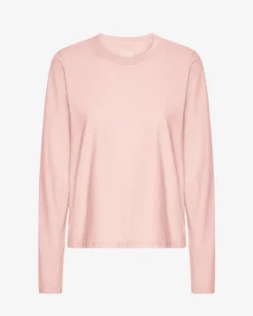 Damen-Bio-T-Shirt mit langen Ärmeln – Faded Pink