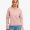 Damen-Bio-T-Shirt mit langen Ärmeln – Faded Pink