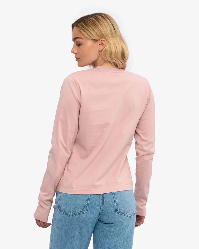 Damen-Bio-T-Shirt mit langen Ärmeln – Faded Pink