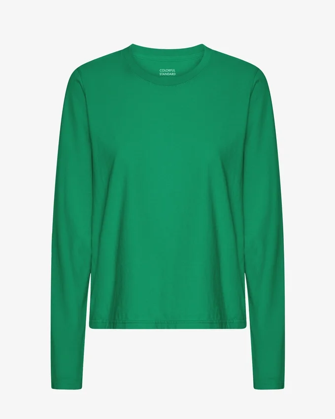 Damen-Bio-T-Shirt mit langen Ärmeln – Kellygrün