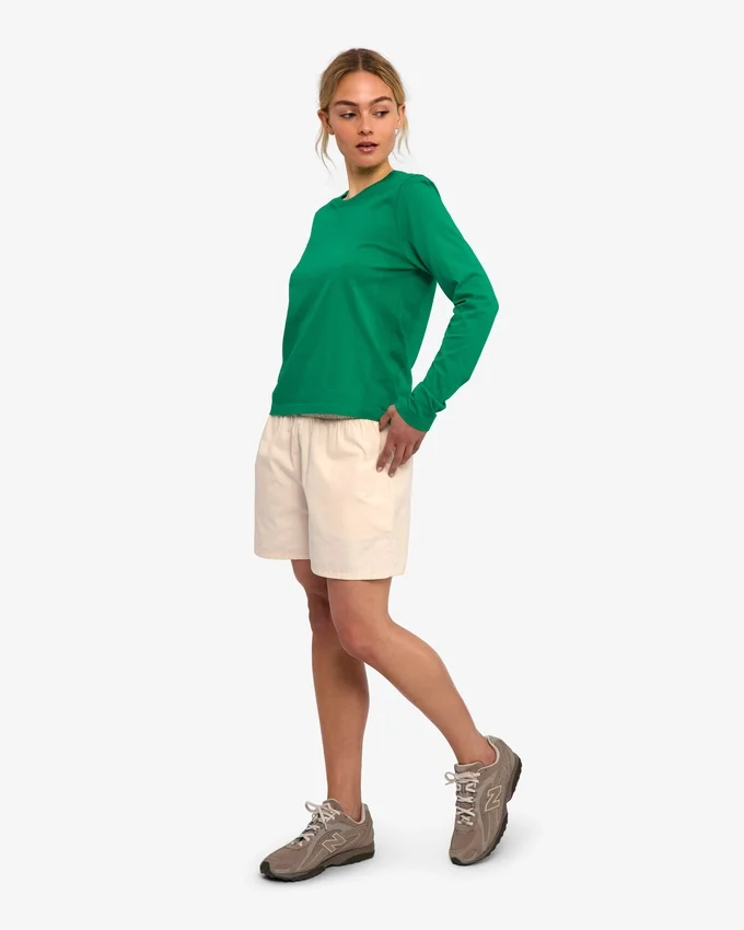 Damen-Bio-T-Shirt mit langen Ärmeln – Kellygrün