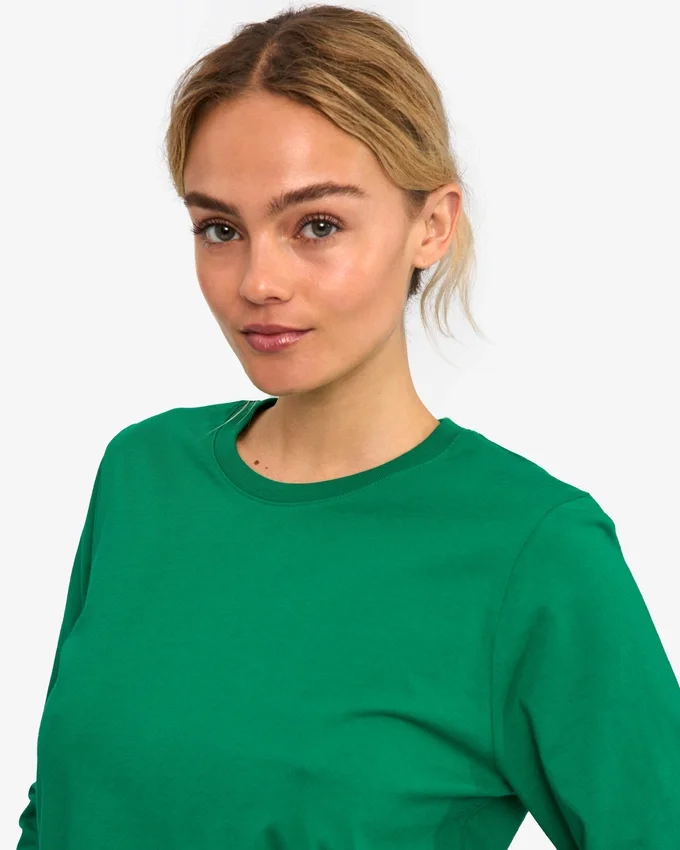 Damen-Bio-T-Shirt mit langen Ärmeln – Kellygrün