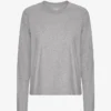 Damen-Bio-T-Shirt mit langen Ärmeln – Meliertgrau