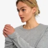 Damen-Bio-T-Shirt mit langen Ärmeln – Meliertgrau