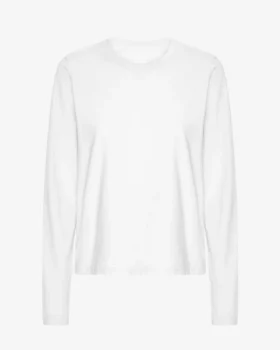 Damen-Bio-T-Shirt mit langen Ärmeln – Optisches Weiß