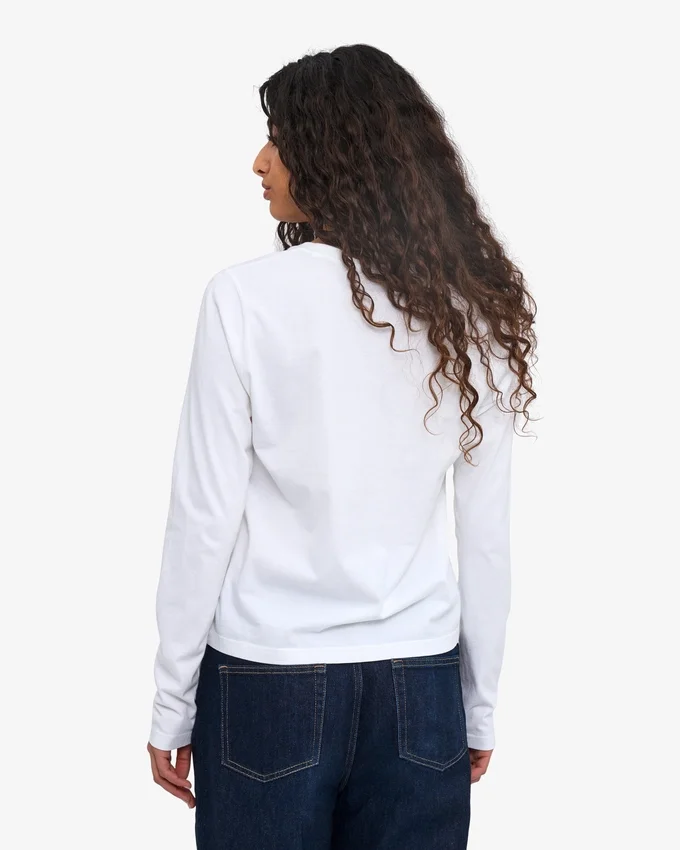 Damen-Bio-T-Shirt mit langen Ärmeln – Optisches Weiß