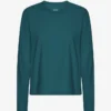 Damen-Bio-T-Shirt mit langen Ärmeln – Ozeangrün
